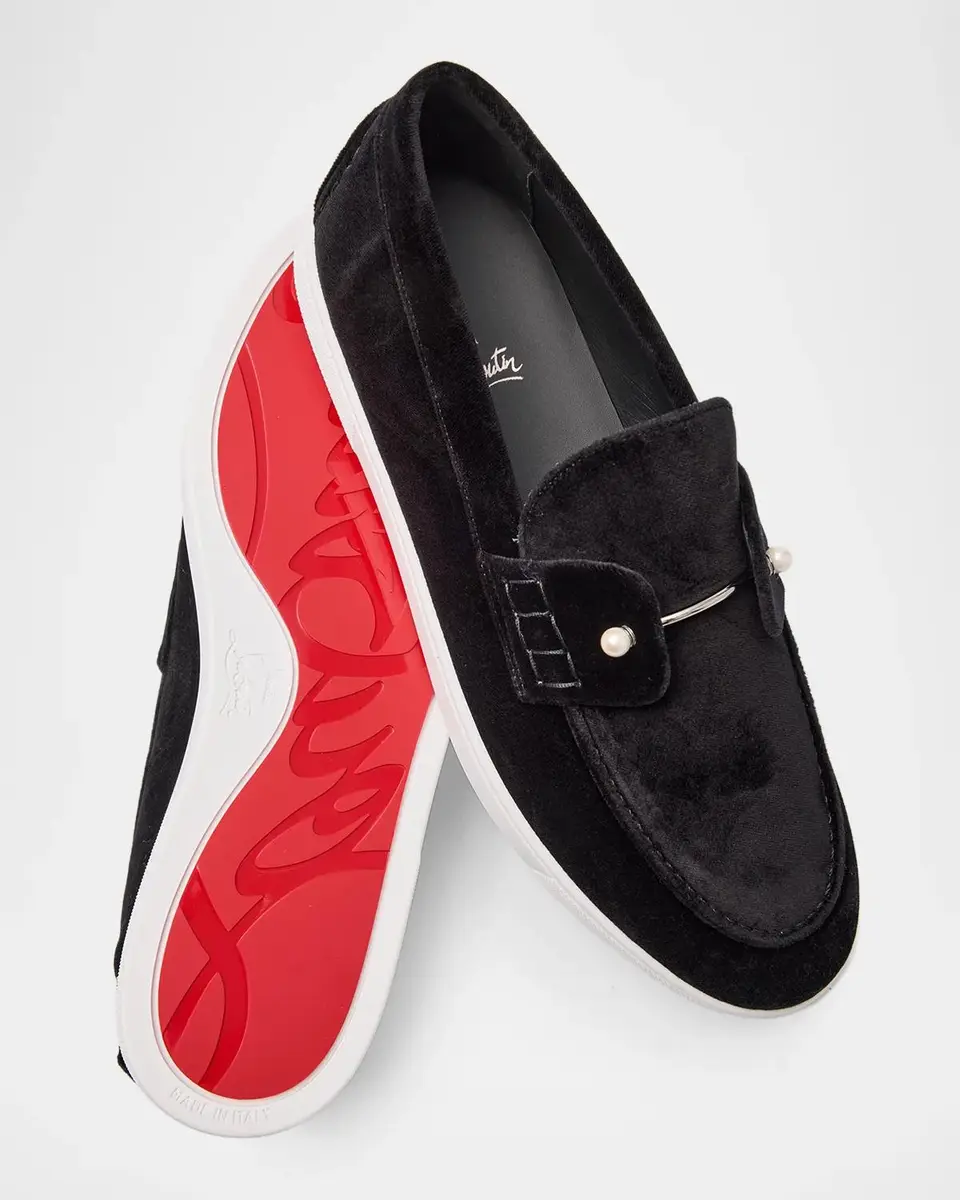 Christian Louboutin Men's Chambeliboat Velvet Collar Pin Boat Shoes | Thumbnail 6 Christian Louboutin Men's Chambeliboat Velvet Collar Pin Boat Shoes | Thumbnail 6