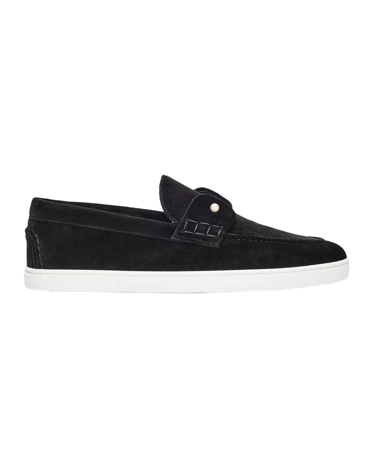 Christian Louboutin Men's Chambeliboat Velvet Collar Pin Boat Shoes
