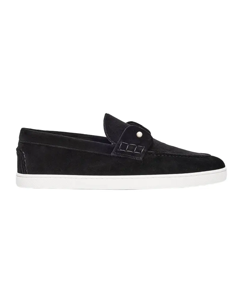 Christian Louboutin Men's Chambeliboat Velvet Collar Pin Boat Shoes