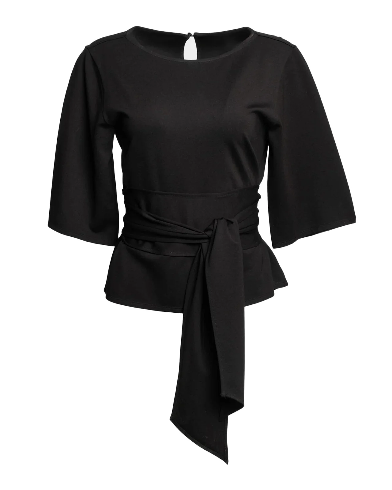 Frances Valentine Whitney Belted Bateau-Neck Top