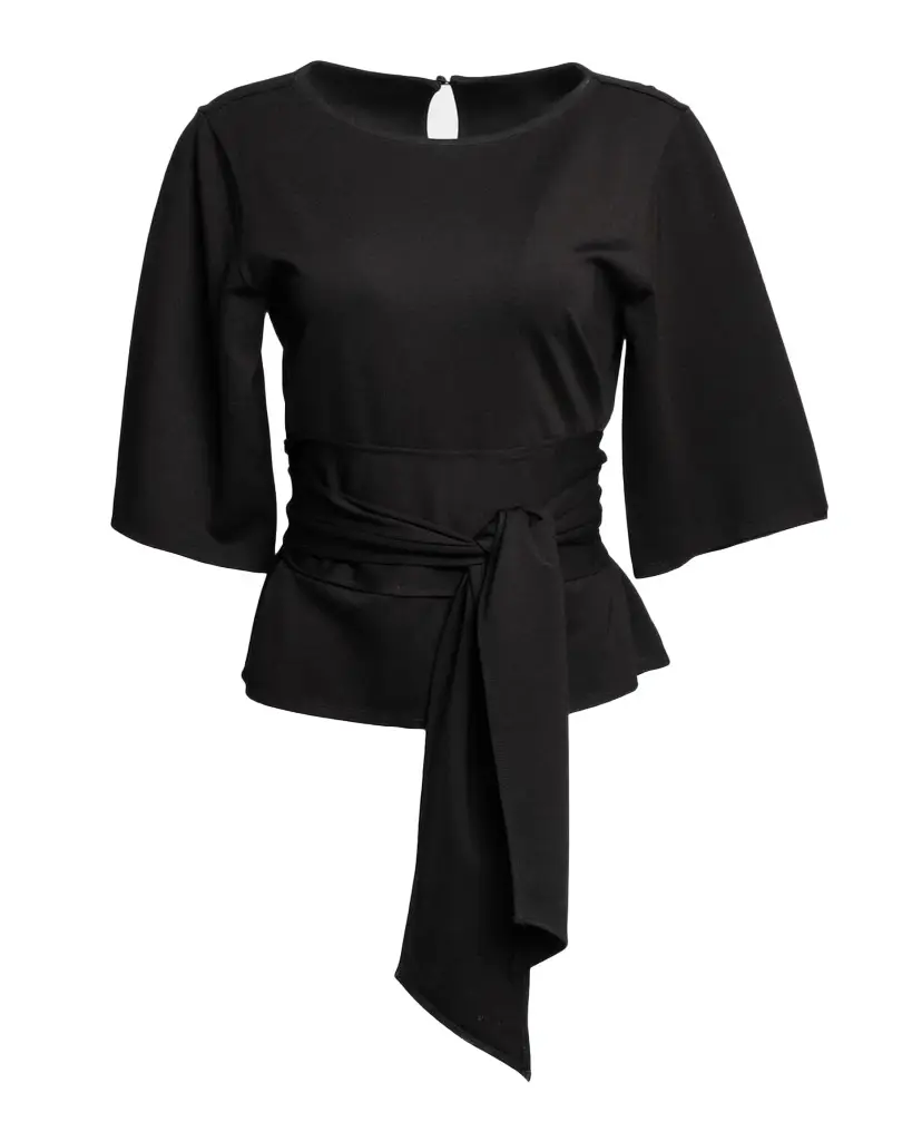 Whitney Belted Bateau-Neck Top Whitney Belted Bateau-Neck Top
