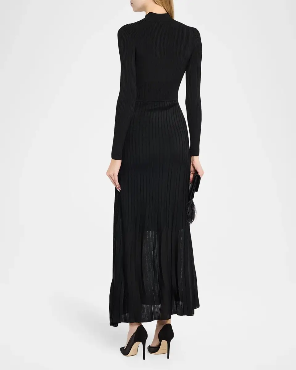 Maria McManus Mock V-Cutout Pleated Maxi Dress | Thumbnail 3 Maria McManus Mock V-Cutout Pleated Maxi Dress | Thumbnail 3