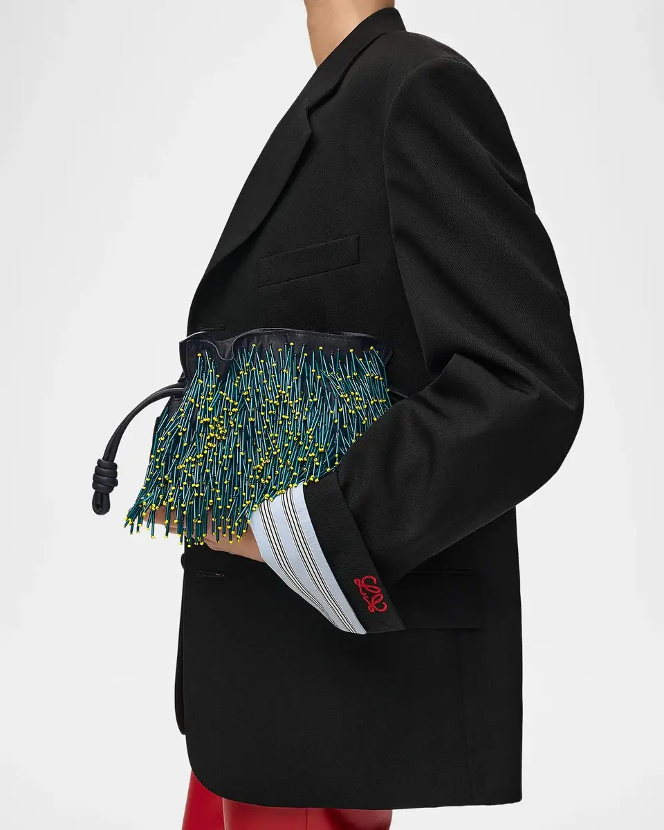 Loewe Flamenco Beaded Leather Clutch Bag | Thumbnail 2