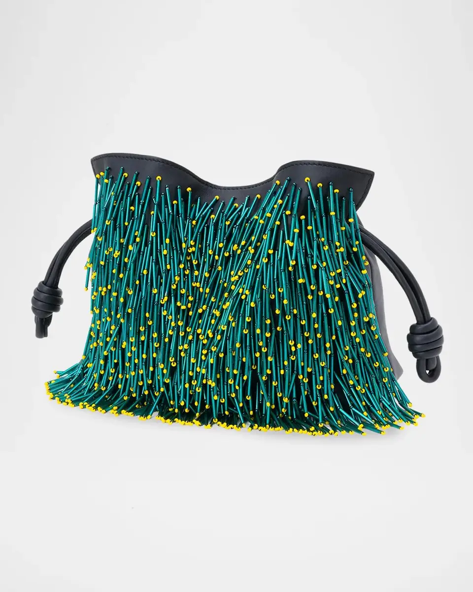 Loewe Flamenco Beaded Leather Clutch Bag | Thumbnail 3