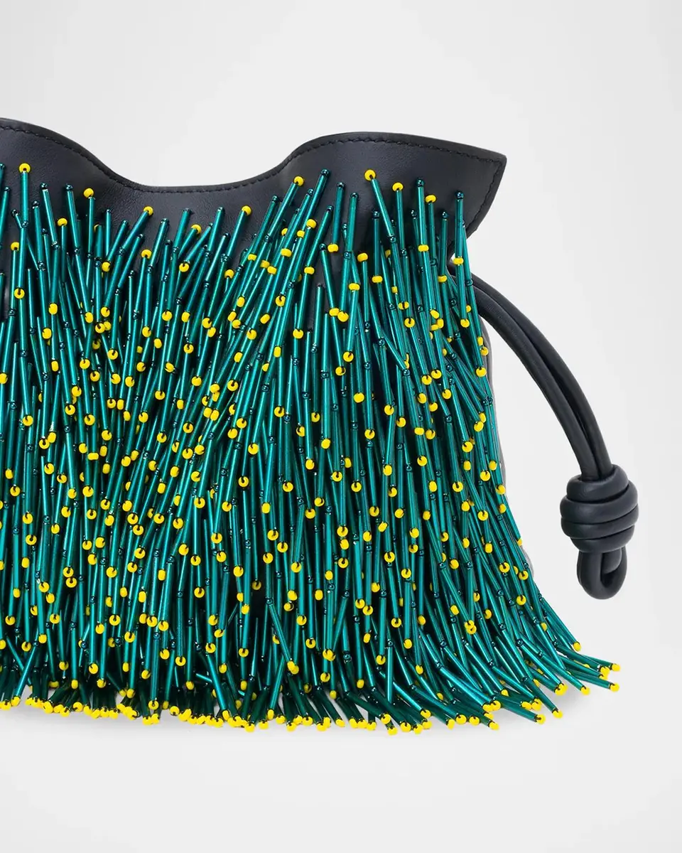 Loewe Flamenco Beaded Leather Clutch Bag | Thumbnail 6