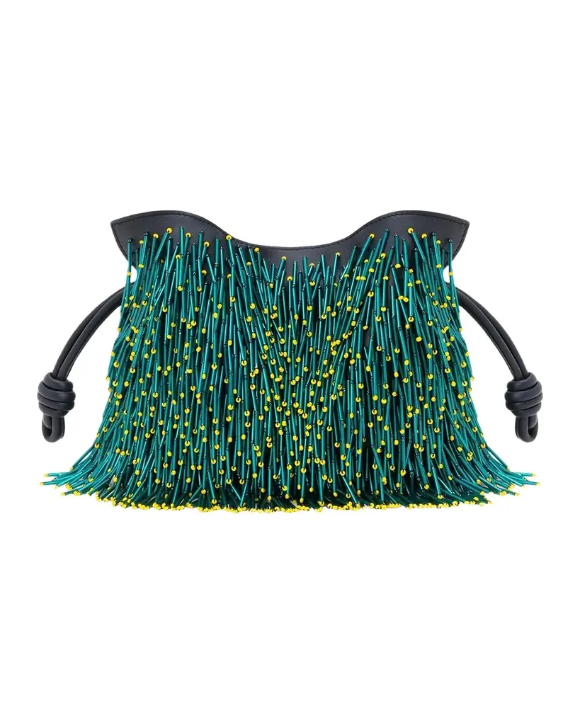 Flamenco Beaded Leather Clutch Bag Flamenco Beaded Leather Clutch Bag