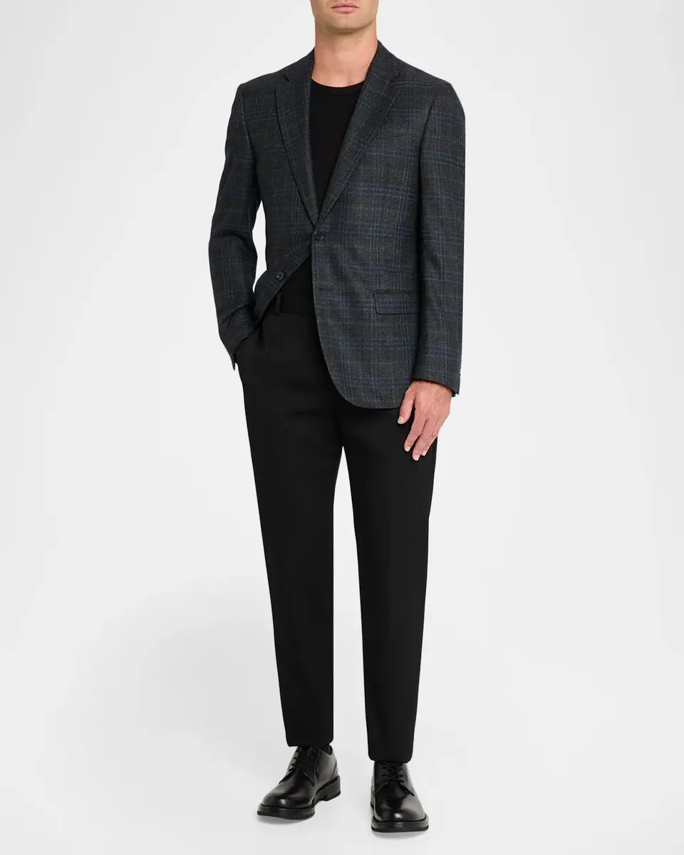 Emporio Armani Men's G Line Wool Melange Plaid Sport Coat | Thumbnail 2 Emporio Armani Men's G Line Wool Melange Plaid Sport Coat | Thumbnail 2