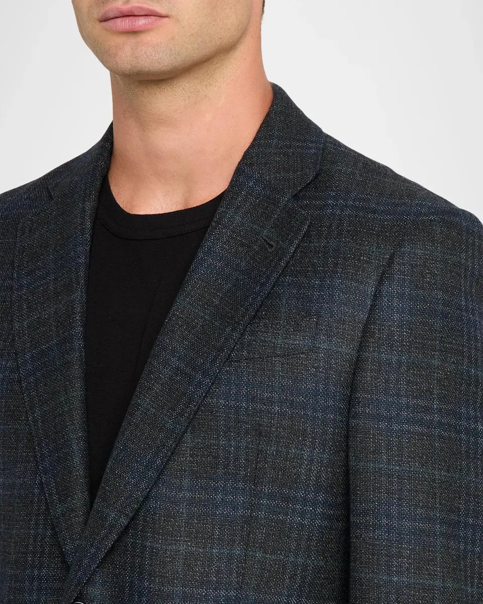 Emporio Armani Men's G Line Wool Melange Plaid Sport Coat | Thumbnail 5 Emporio Armani Men's G Line Wool Melange Plaid Sport Coat | Thumbnail 5