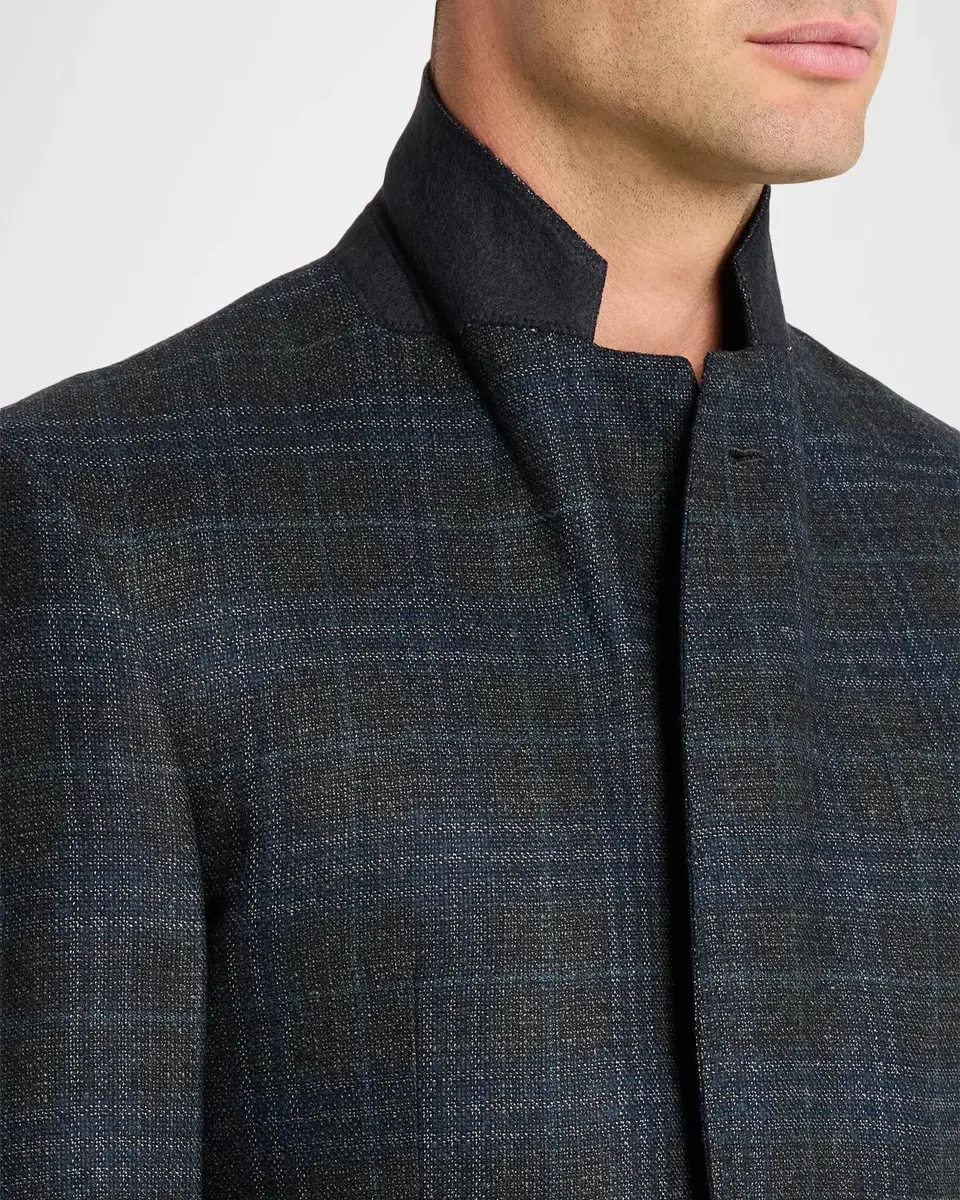 Emporio Armani Men's G Line Wool Melange Plaid Sport Coat | Thumbnail 7 Emporio Armani Men's G Line Wool Melange Plaid Sport Coat | Thumbnail 7