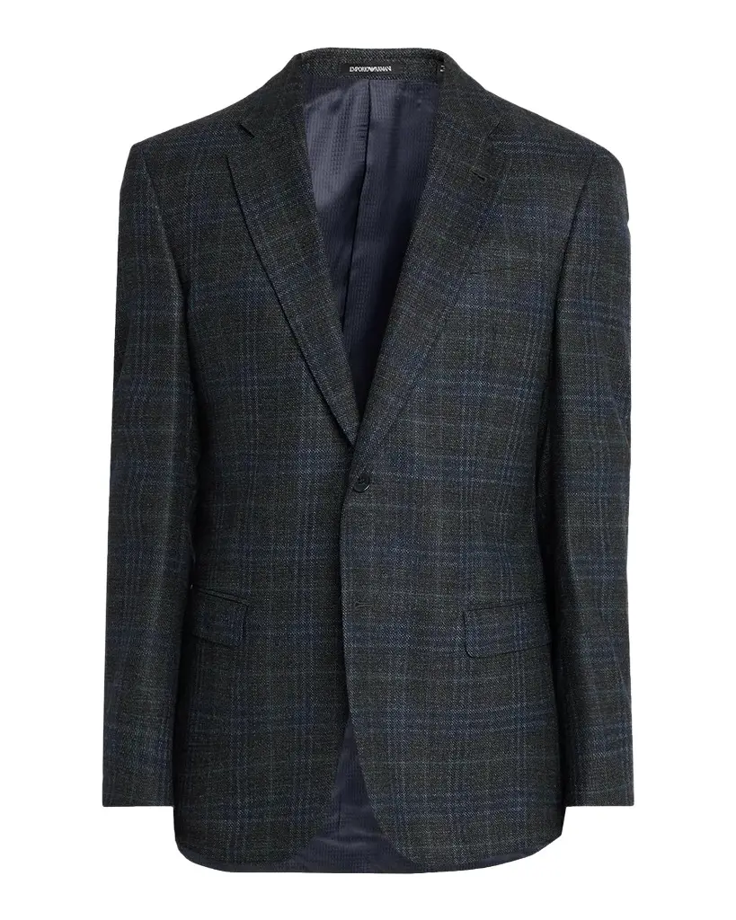 Emporio Armani Men's G Line Wool Melange Plaid Sport Coat