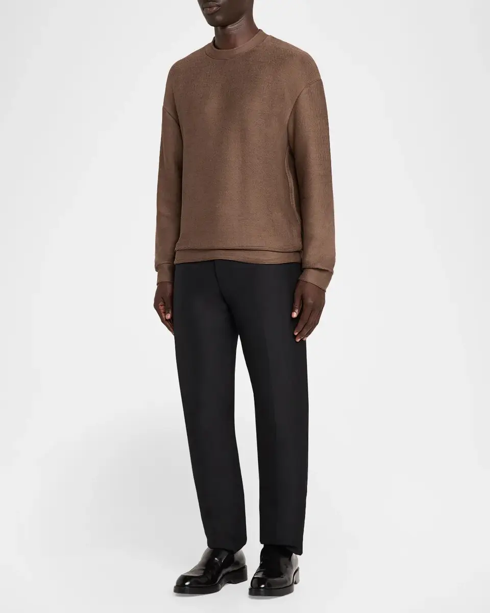Emporio Armani Men's Cotton Rib-Knit Crewneck Sweater | Thumbnail 2 Emporio Armani Men's Cotton Rib-Knit Crewneck Sweater | Thumbnail 2