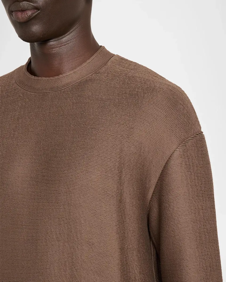 Emporio Armani Men's Cotton Rib-Knit Crewneck Sweater | Thumbnail 5 Emporio Armani Men's Cotton Rib-Knit Crewneck Sweater | Thumbnail 5