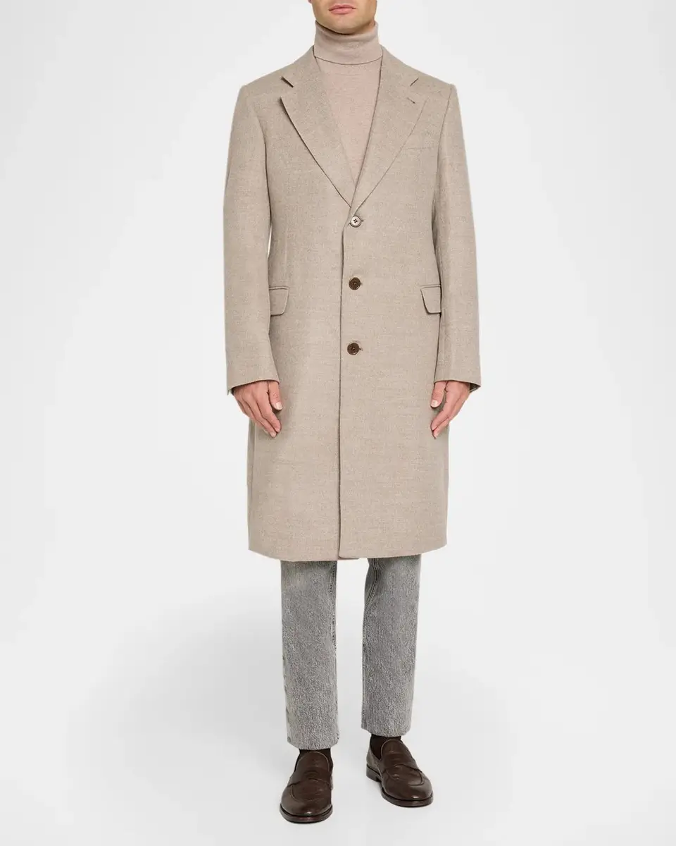 Emporio Armani Men's Wool and Cashmere Overcoat | Thumbnail 2 Emporio Armani Men's Wool and Cashmere Overcoat | Thumbnail 2
