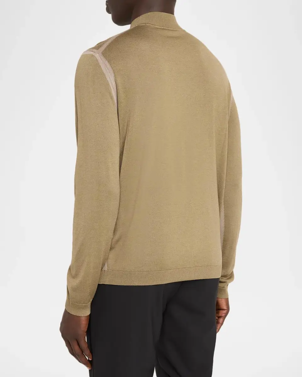 Emporio Armani Men's Silk-Blend Knit Mock Neck Sweater | Thumbnail 3 Emporio Armani Men's Silk-Blend Knit Mock Neck Sweater | Thumbnail 3