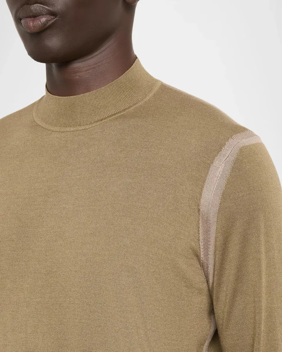 Emporio Armani Men's Silk-Blend Knit Mock Neck Sweater | Thumbnail 5 Emporio Armani Men's Silk-Blend Knit Mock Neck Sweater | Thumbnail 5