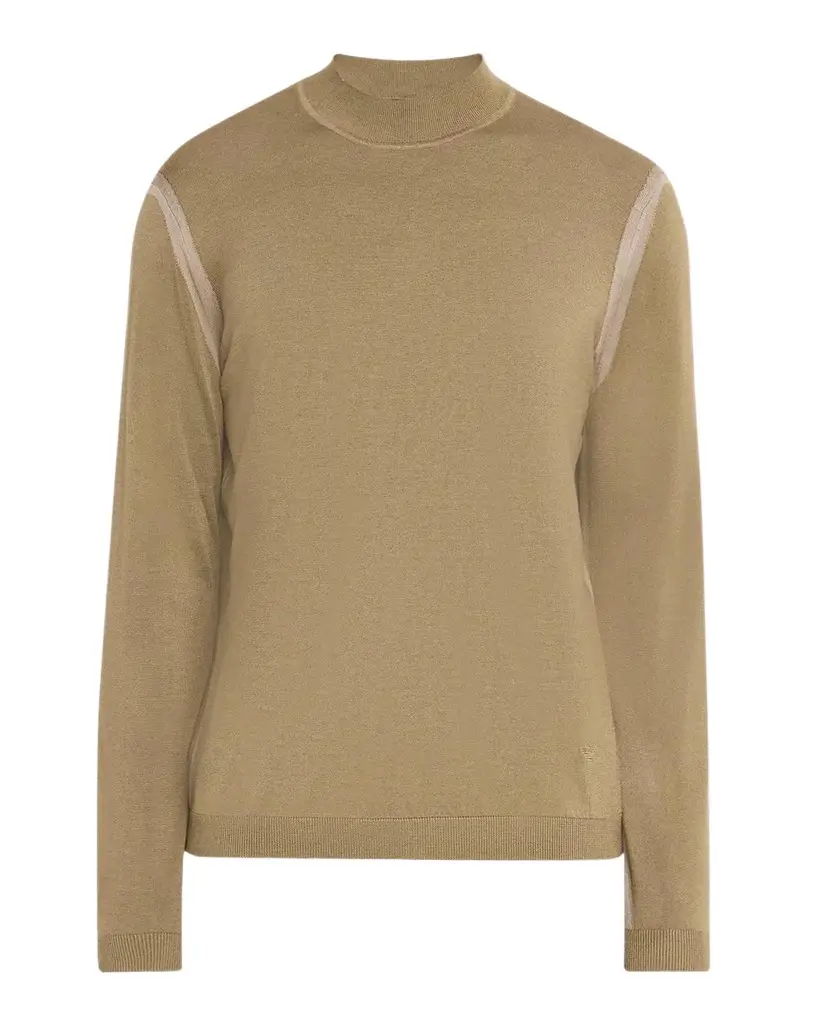 Emporio Armani Men's Silk-Blend Knit Mock Neck Sweater