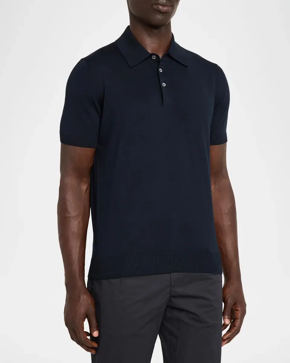 dunhill Men's 18GG Cotton-Silk Polo Shirt | Thumbnail 4 dunhill Men's 18GG Cotton-Silk Polo Shirt | Thumbnail 4