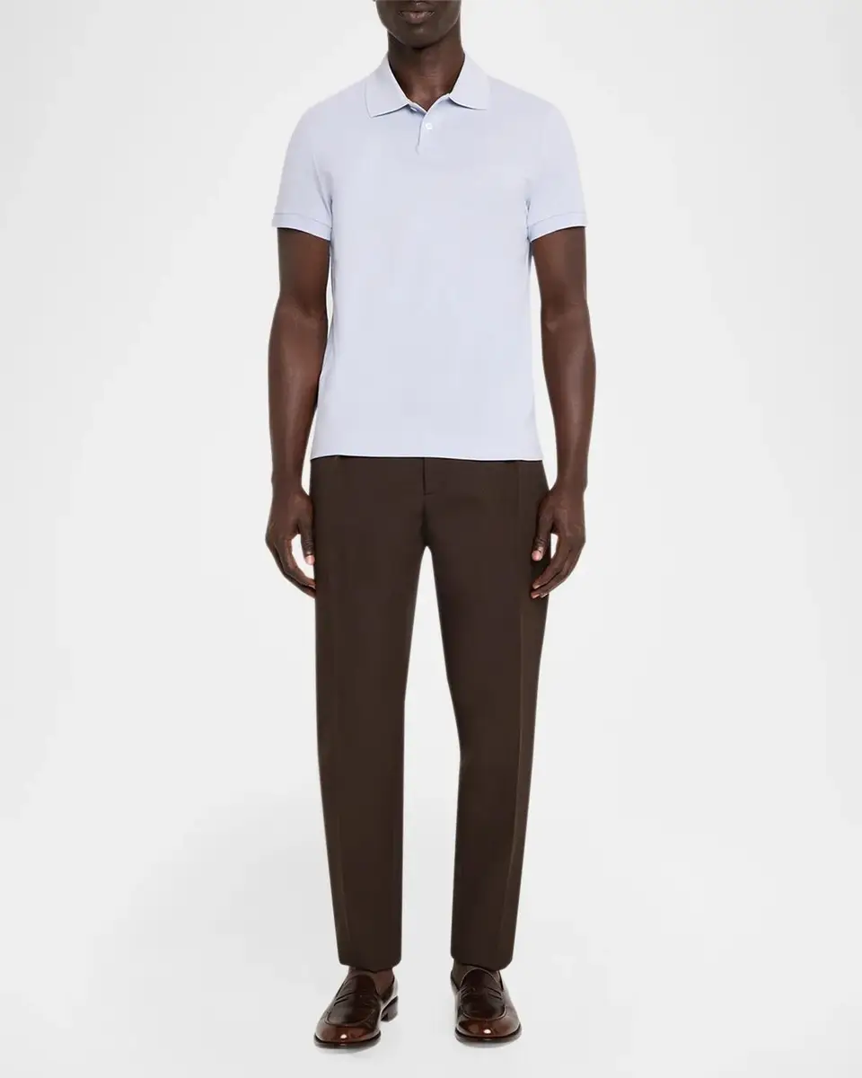 dunhill Men's Cotton and Mulberry Silk Polo Shirt | Thumbnail 2 dunhill Men's Cotton and Mulberry Silk Polo Shirt | Thumbnail 2
