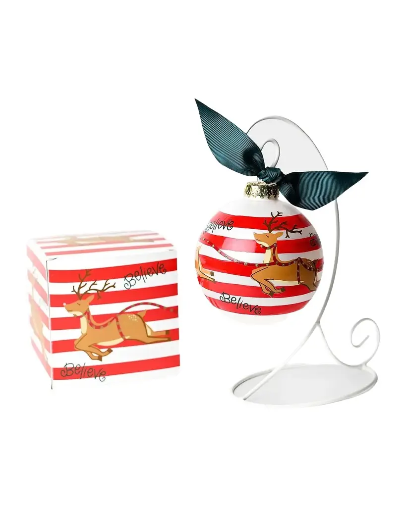 Coton Colors Reindeer Believe Christmas Ornament with Stand