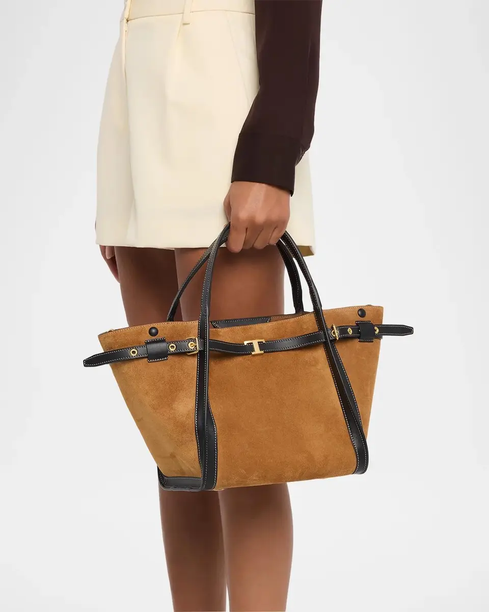 Tod's T Timeless Suede Shopping Tote Bag | Thumbnail 2 Tod's T Timeless Suede Shopping Tote Bag | Thumbnail 2