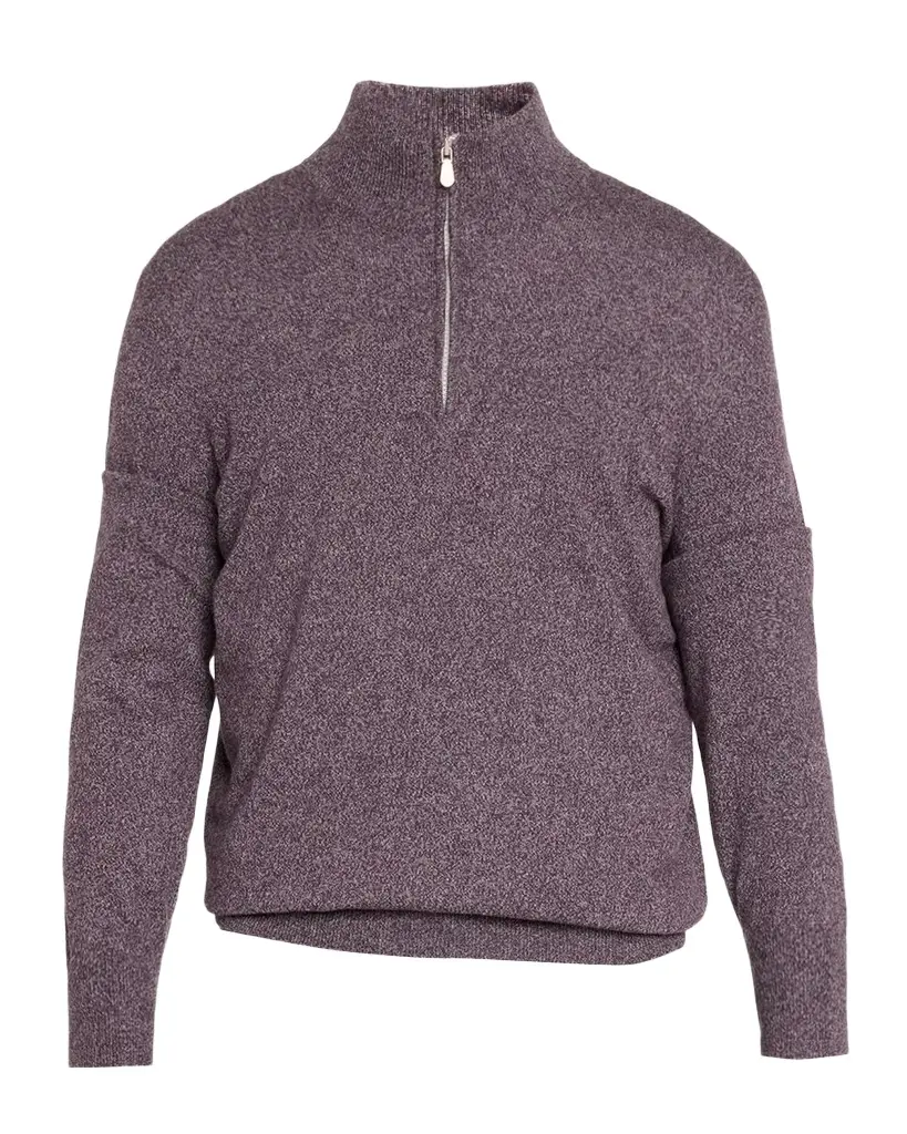 Brunello Cucinelli Men's Cashmere Mouline Quarter-Zip Sweater