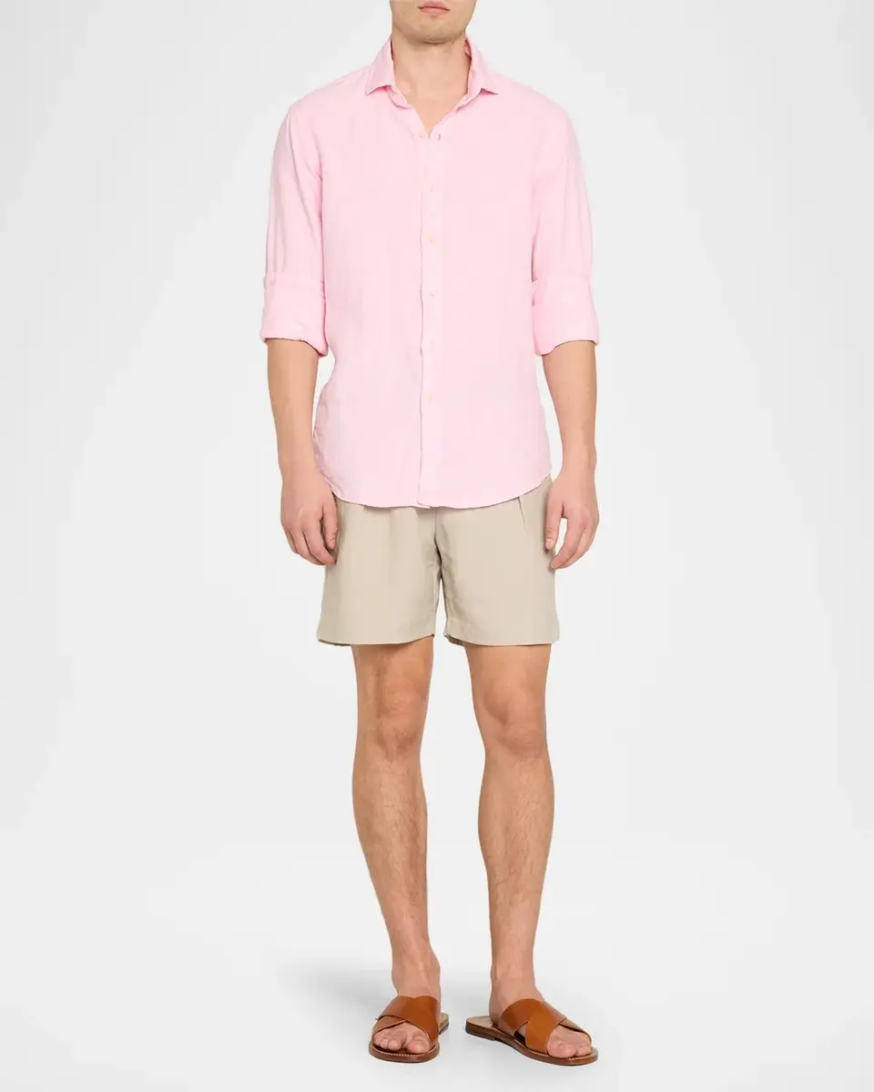 Ralph Lauren Purple Label Men's Silk-Linen Drawstring Shorts | Thumbnail 2 Ralph Lauren Purple Label Men's Silk-Linen Drawstring Shorts | Thumbnail 2