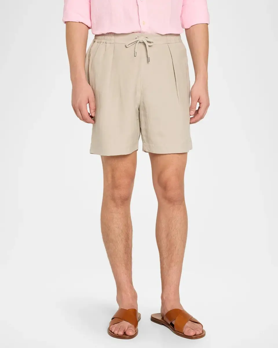 Ralph Lauren Purple Label Men's Silk-Linen Drawstring Shorts | Thumbnail 4 Ralph Lauren Purple Label Men's Silk-Linen Drawstring Shorts | Thumbnail 4