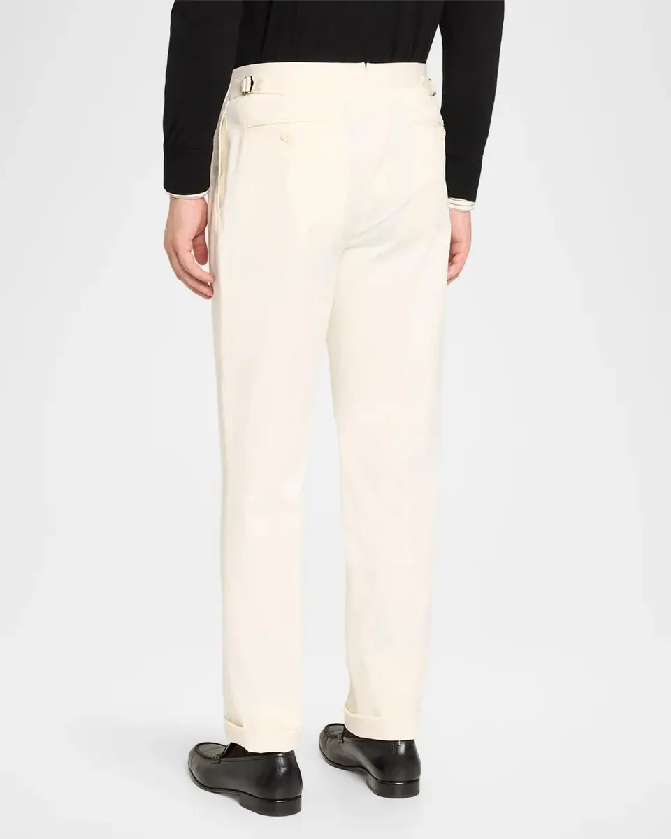 Ralph Lauren Purple Label Men's Silk Straight-Leg Chino Trousers | Thumbnail 3