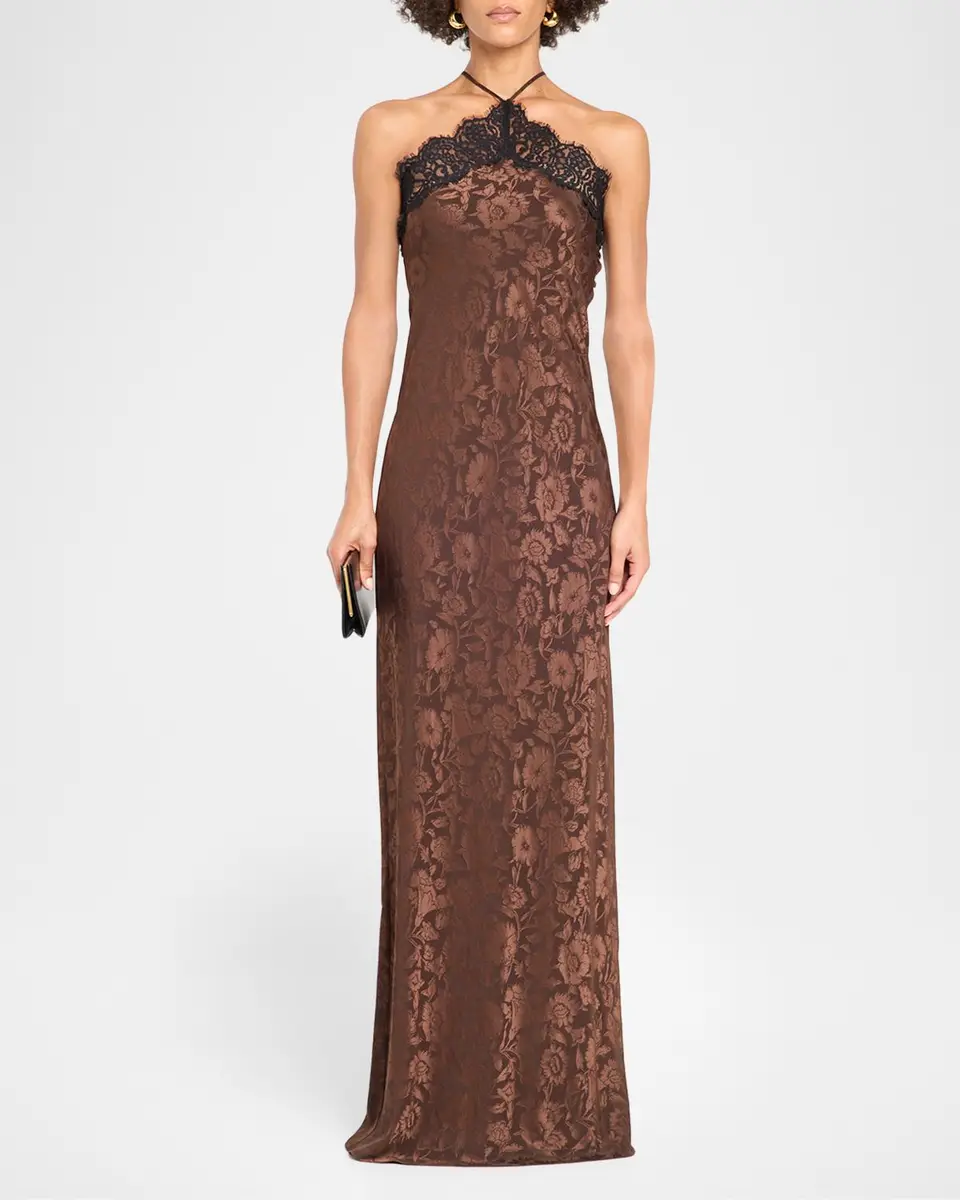 Veronica Beard Rue Jacquard Lace-Trim Maxi Dress | Thumbnail 2 Veronica Beard Rue Jacquard Lace-Trim Maxi Dress | Thumbnail 2