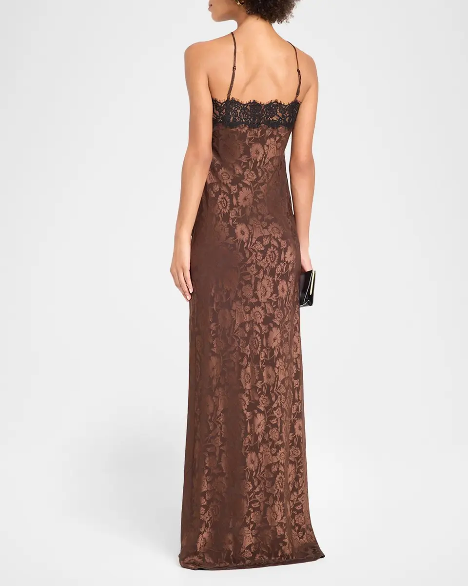 Veronica Beard Rue Jacquard Lace-Trim Maxi Dress | Thumbnail 3 Veronica Beard Rue Jacquard Lace-Trim Maxi Dress | Thumbnail 3