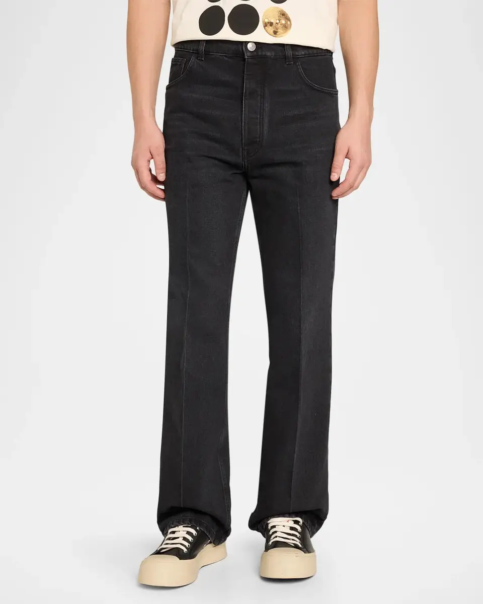 Marni Men's Charcoal Denim Flare Jeans | Thumbnail 4 Marni Men's Charcoal Denim Flare Jeans | Thumbnail 4