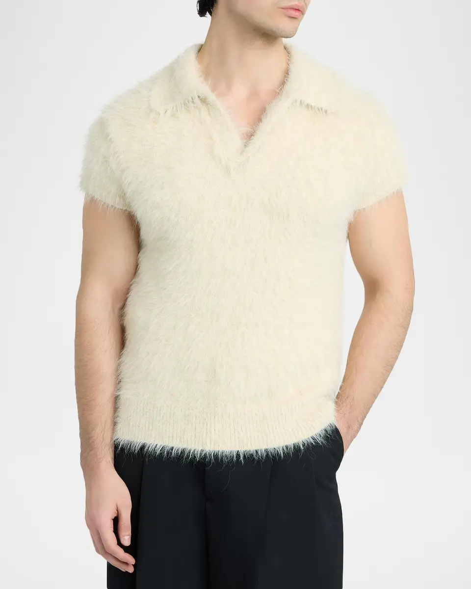 Dolce & Gabbana Men's Polo Short-Sleeve Sweater | Thumbnail 4