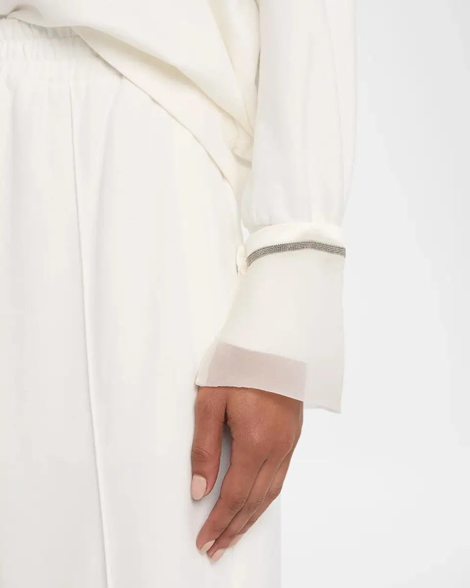 Brunello Cucinelli Sheer Monili Cuff & Cotton Fleece Sweatshirt | Thumbnail 5 Brunello Cucinelli Sheer Monili Cuff & Cotton Fleece Sweatshirt | Thumbnail 5