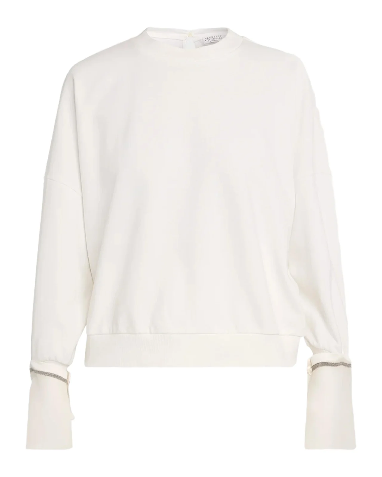 Sheer Monili Cuff & Cotton Fleece Sweatshirt Sheer Monili Cuff & Cotton Fleece Sweatshirt