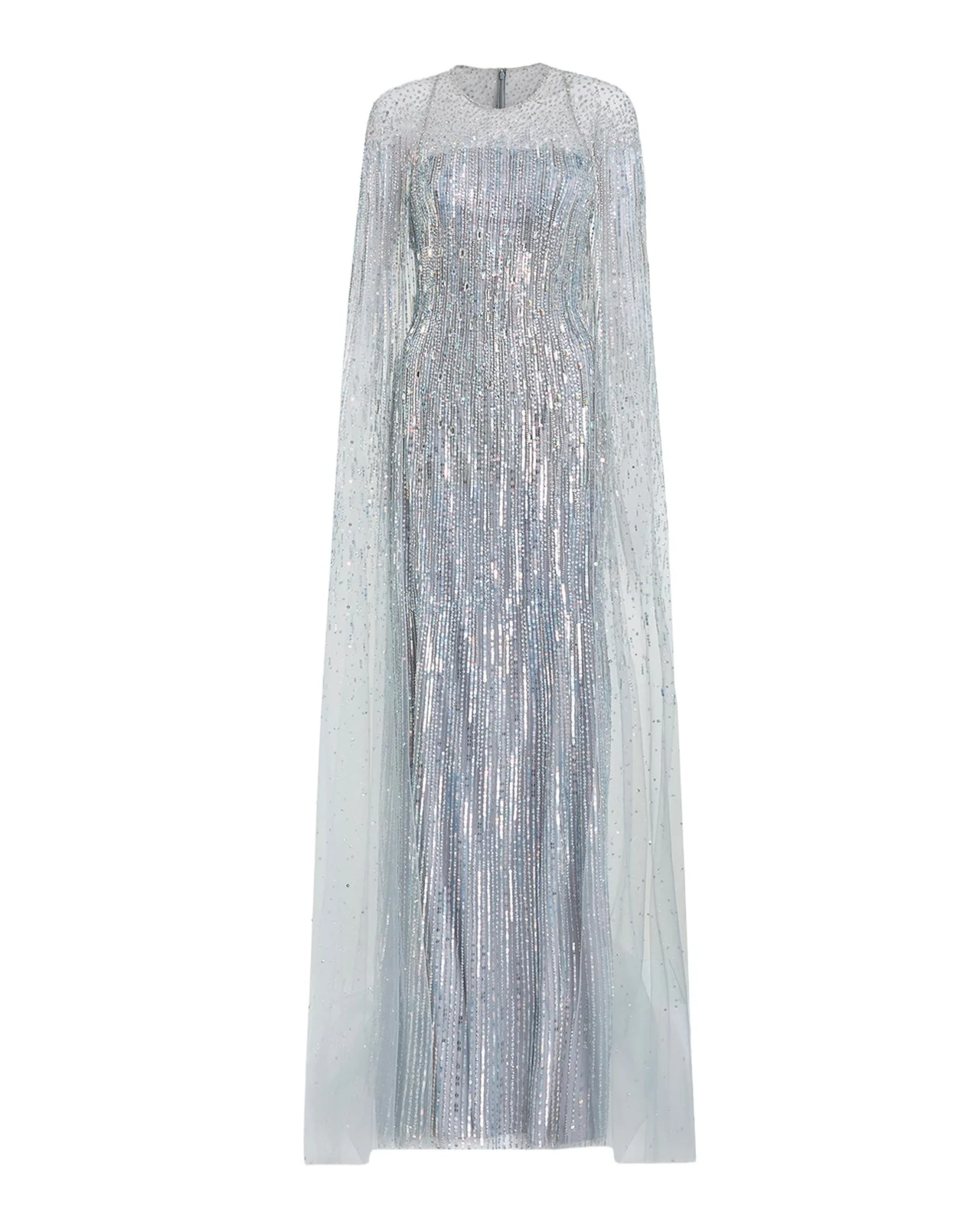 Cosmic Dust Embellished Cape Illusion Gown Cosmic Dust Embellished Cape Illusion Gown