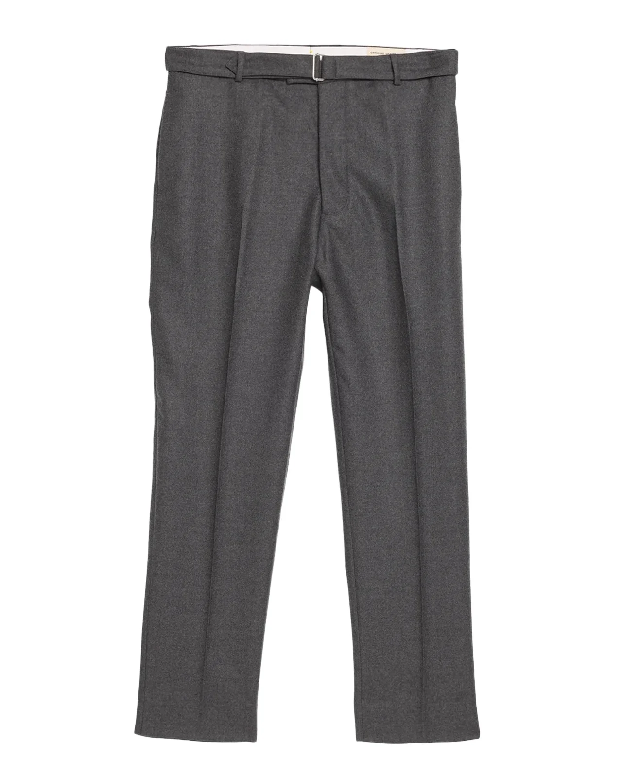 OFFICINE GÉNÉRALE Men's Wool Flat-Front Belted Trousers