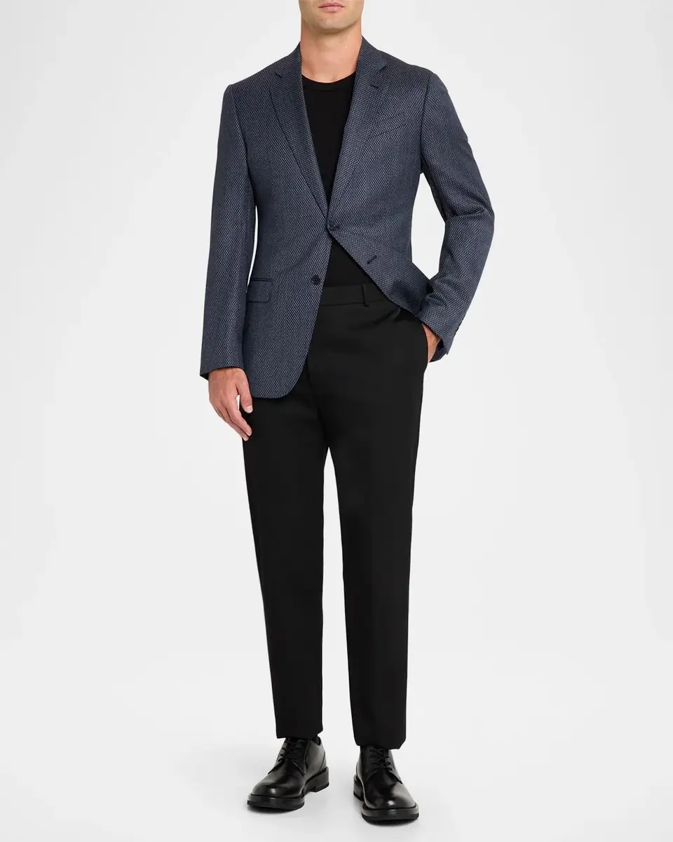 Emporio Armani Men's Wool Textured Single-Breasted Sport Coat | Thumbnail 2 Emporio Armani Men's Wool Textured Single-Breasted Sport Coat | Thumbnail 2