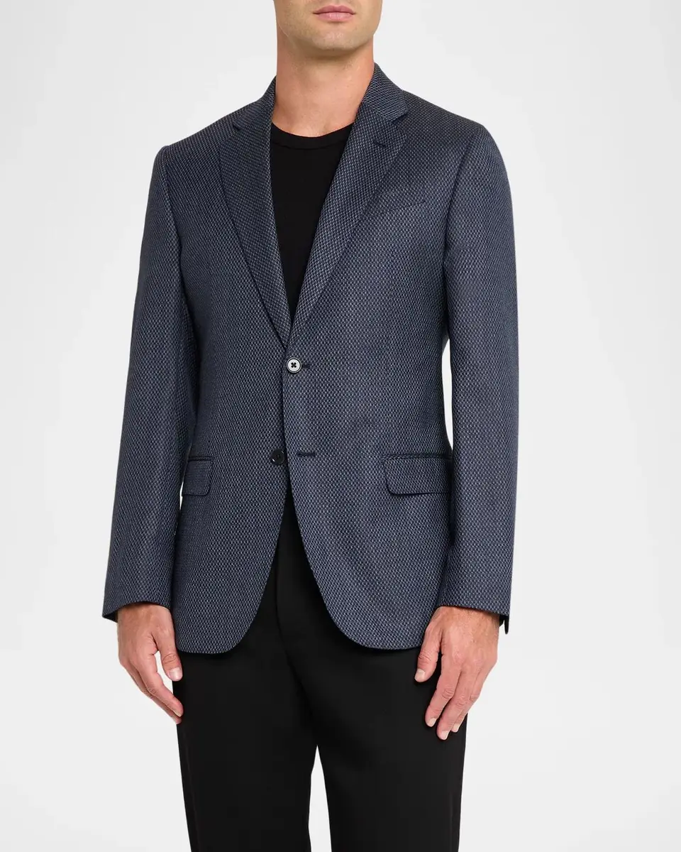 Emporio Armani Men's Wool Textured Single-Breasted Sport Coat | Thumbnail 4 Emporio Armani Men's Wool Textured Single-Breasted Sport Coat | Thumbnail 4