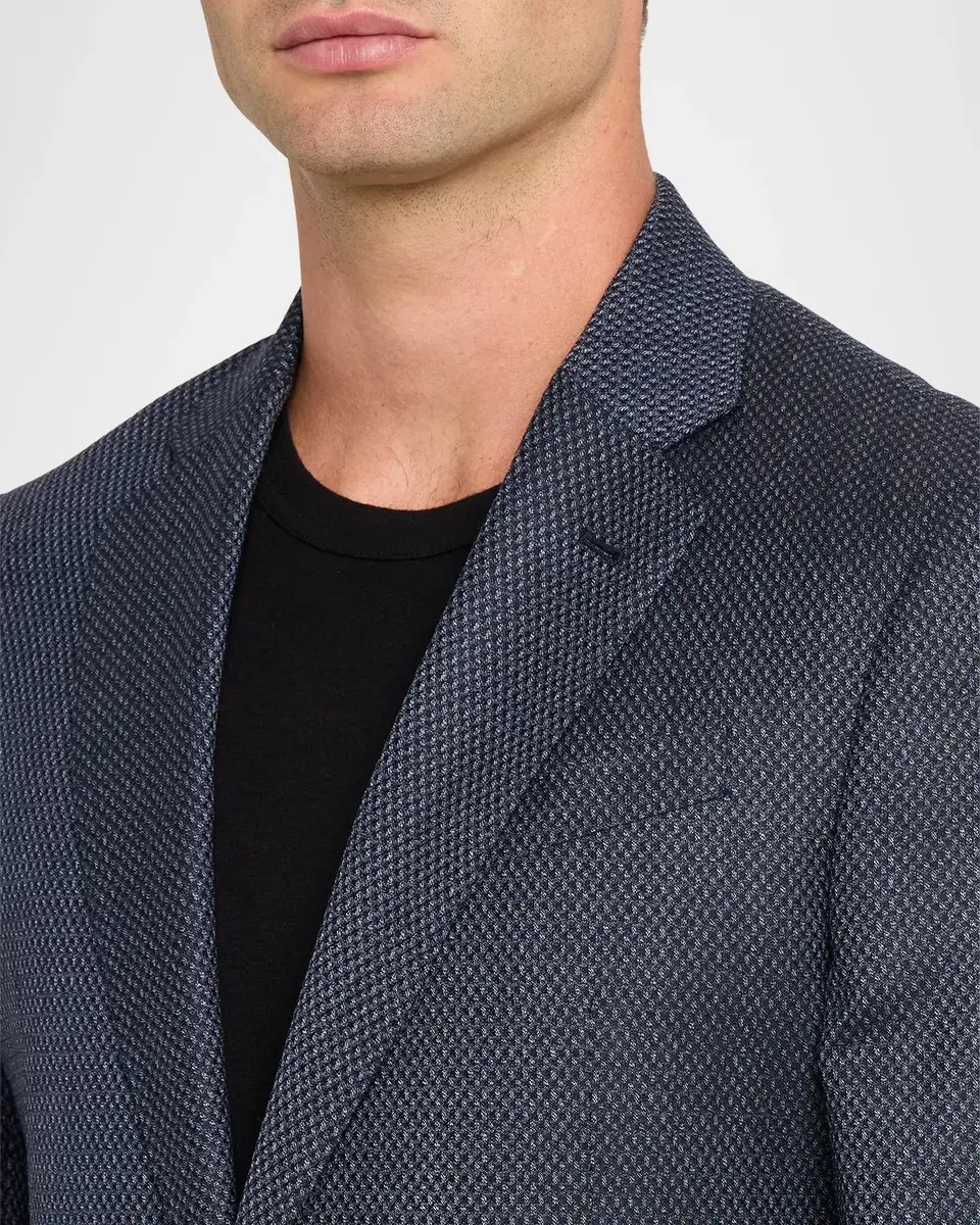 Emporio Armani Men's Wool Textured Single-Breasted Sport Coat | Thumbnail 5 Emporio Armani Men's Wool Textured Single-Breasted Sport Coat | Thumbnail 5