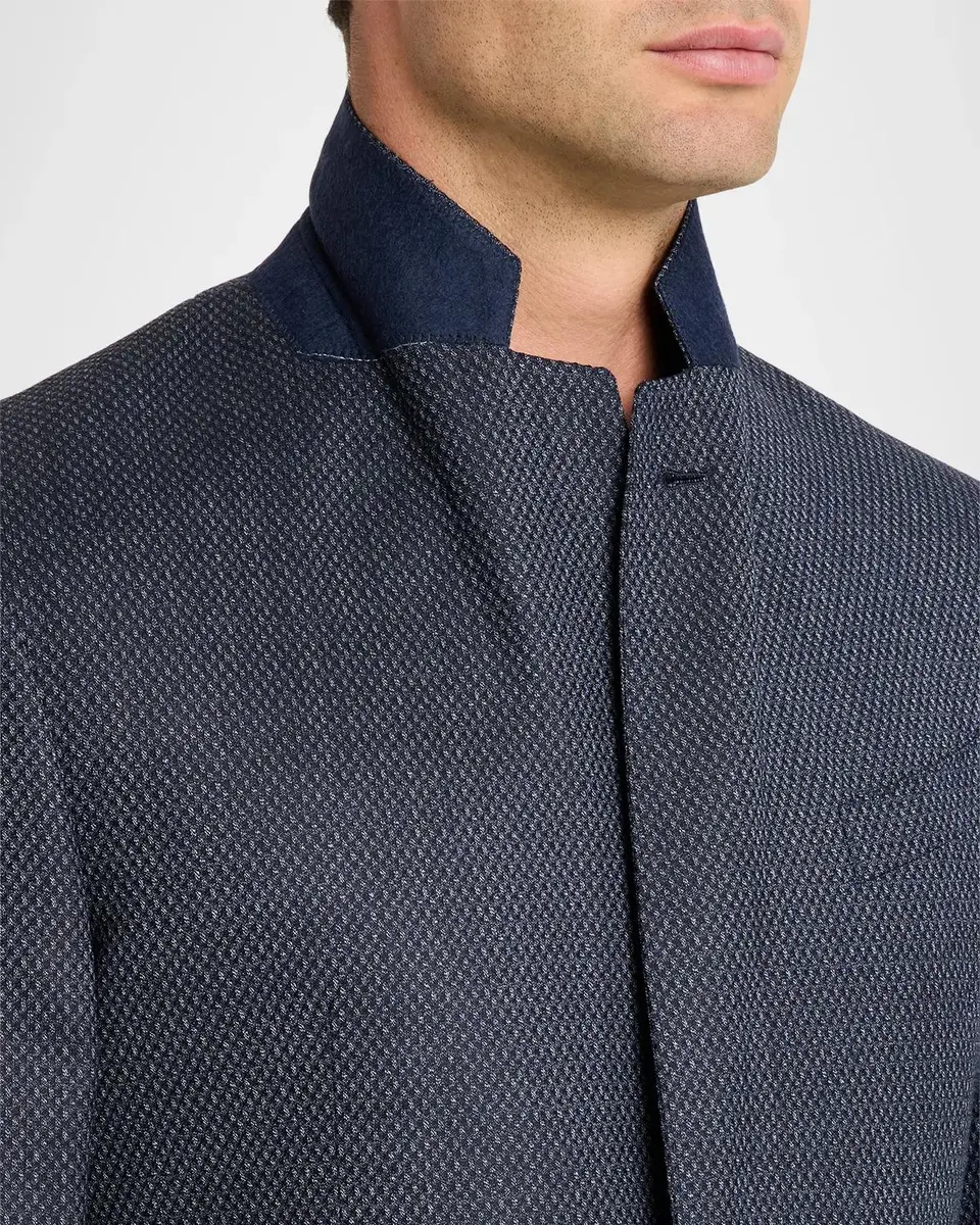 Emporio Armani Men's Wool Textured Single-Breasted Sport Coat | Thumbnail 7 Emporio Armani Men's Wool Textured Single-Breasted Sport Coat | Thumbnail 7