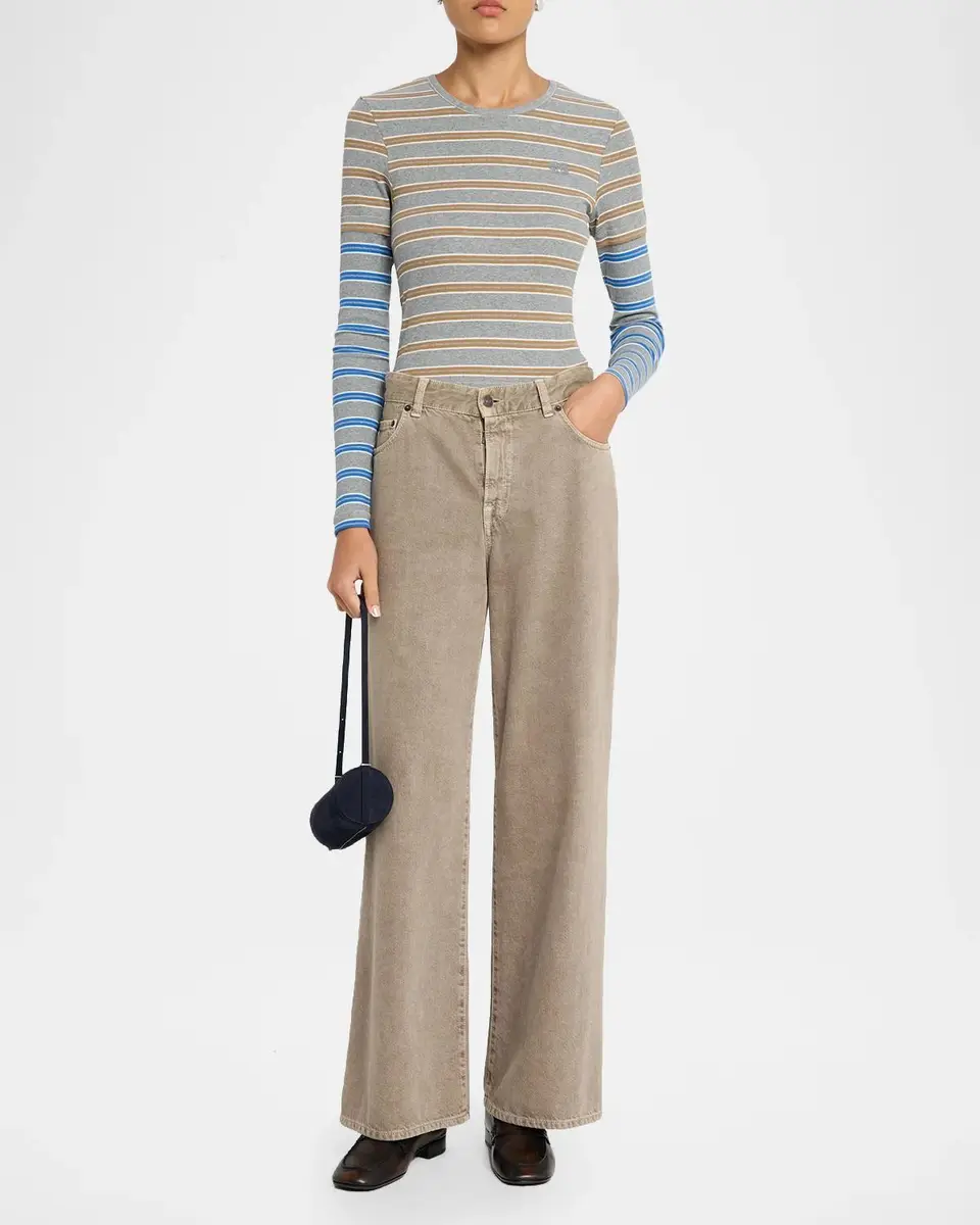 Ganni Soft Cotton Rib Striped Top | Thumbnail 2 Ganni Soft Cotton Rib Striped Top | Thumbnail 2