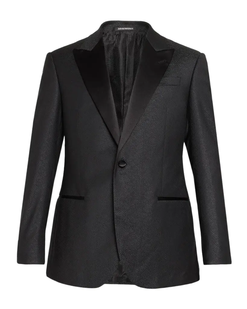 Emporio Armani Men's G Line Jacquard Satin-Lapel Single-Button Dinner Jacket