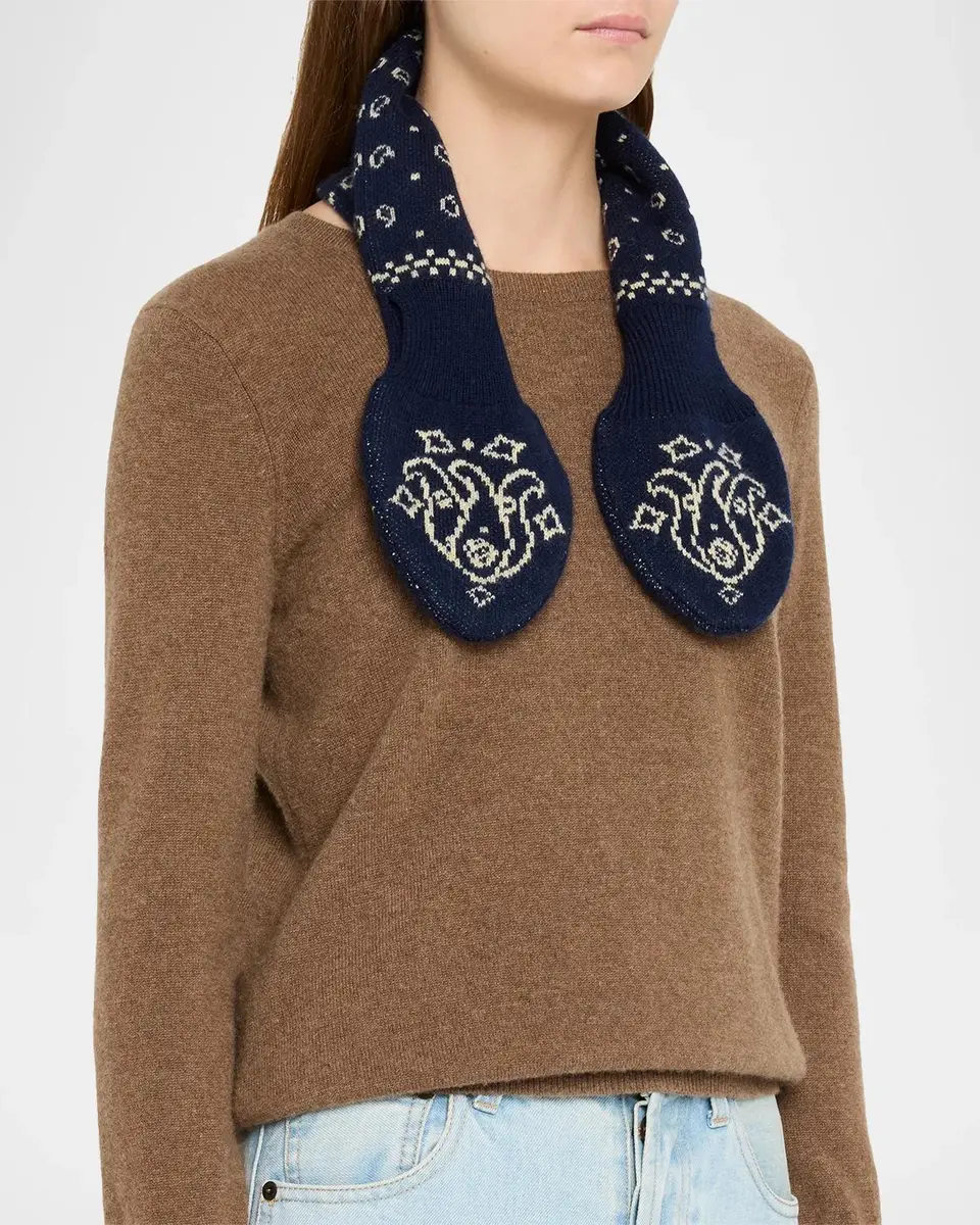 Guest In Residence Bandana Bowtie Wool-Cashmere Scarf | Thumbnail 3 Guest In Residence Bandana Bowtie Wool-Cashmere Scarf | Thumbnail 3