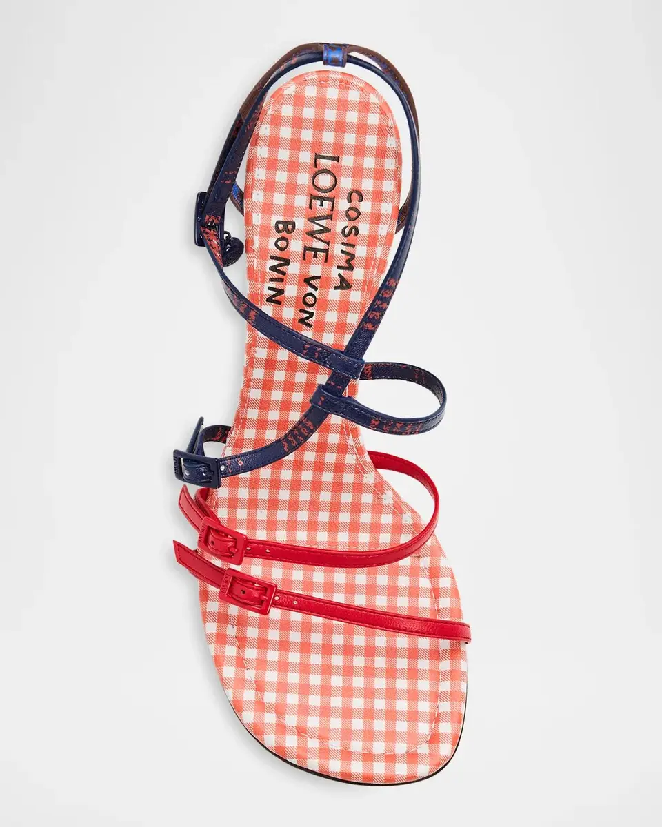 Loewe 90mm Comic Gingham Strappy Sandals | Thumbnail 5 Loewe 90mm Comic Gingham Strappy Sandals | Thumbnail 5