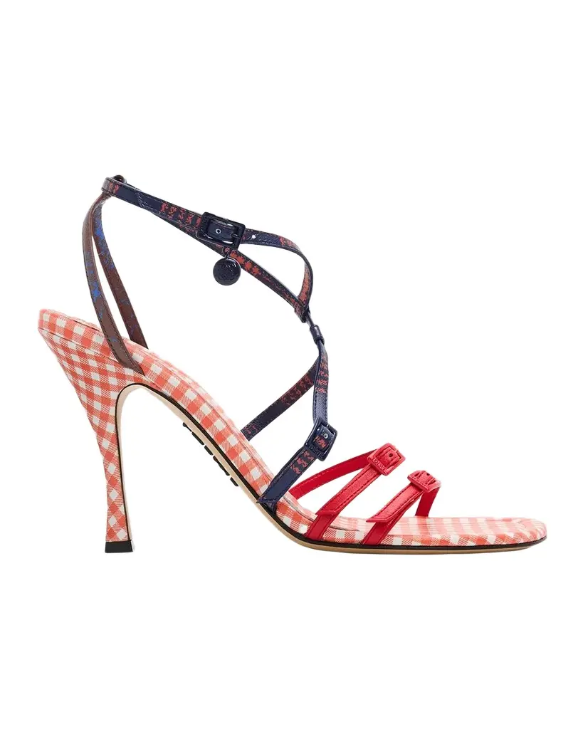 Loewe 90mm Comic Gingham Strappy Sandals