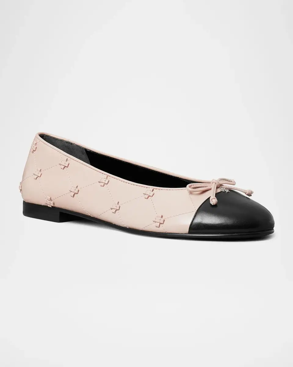 Tory Burch Bunny Knot Leather Cap-Toe Ballerina Flats | Thumbnail 2 Tory Burch Bunny Knot Leather Cap-Toe Ballerina Flats | Thumbnail 2