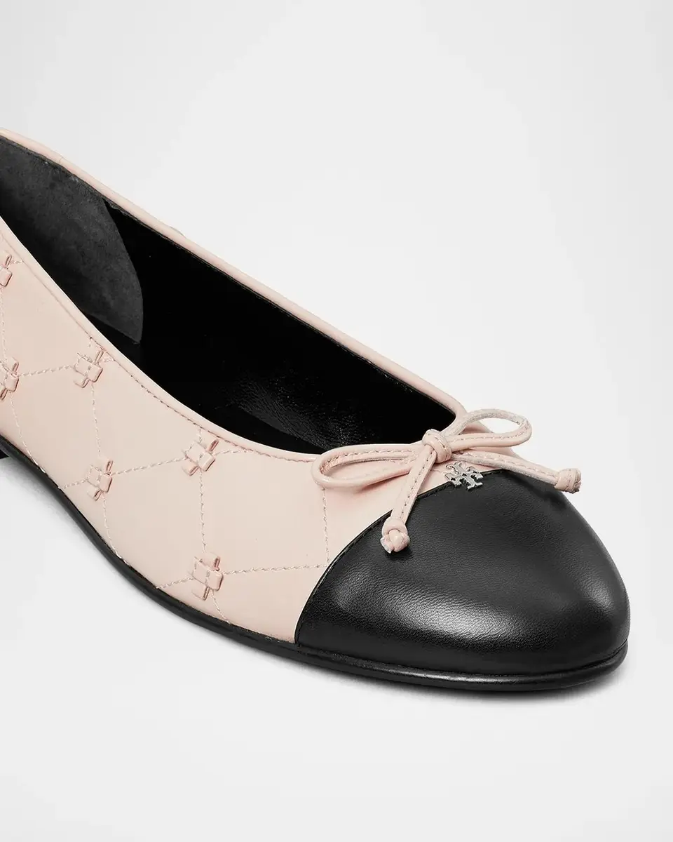 Tory Burch Bunny Knot Leather Cap-Toe Ballerina Flats | Thumbnail 3 Tory Burch Bunny Knot Leather Cap-Toe Ballerina Flats | Thumbnail 3
