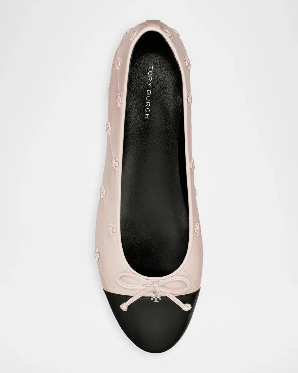 Tory Burch Bunny Knot Leather Cap-Toe Ballerina Flats | Thumbnail 4 Tory Burch Bunny Knot Leather Cap-Toe Ballerina Flats | Thumbnail 4