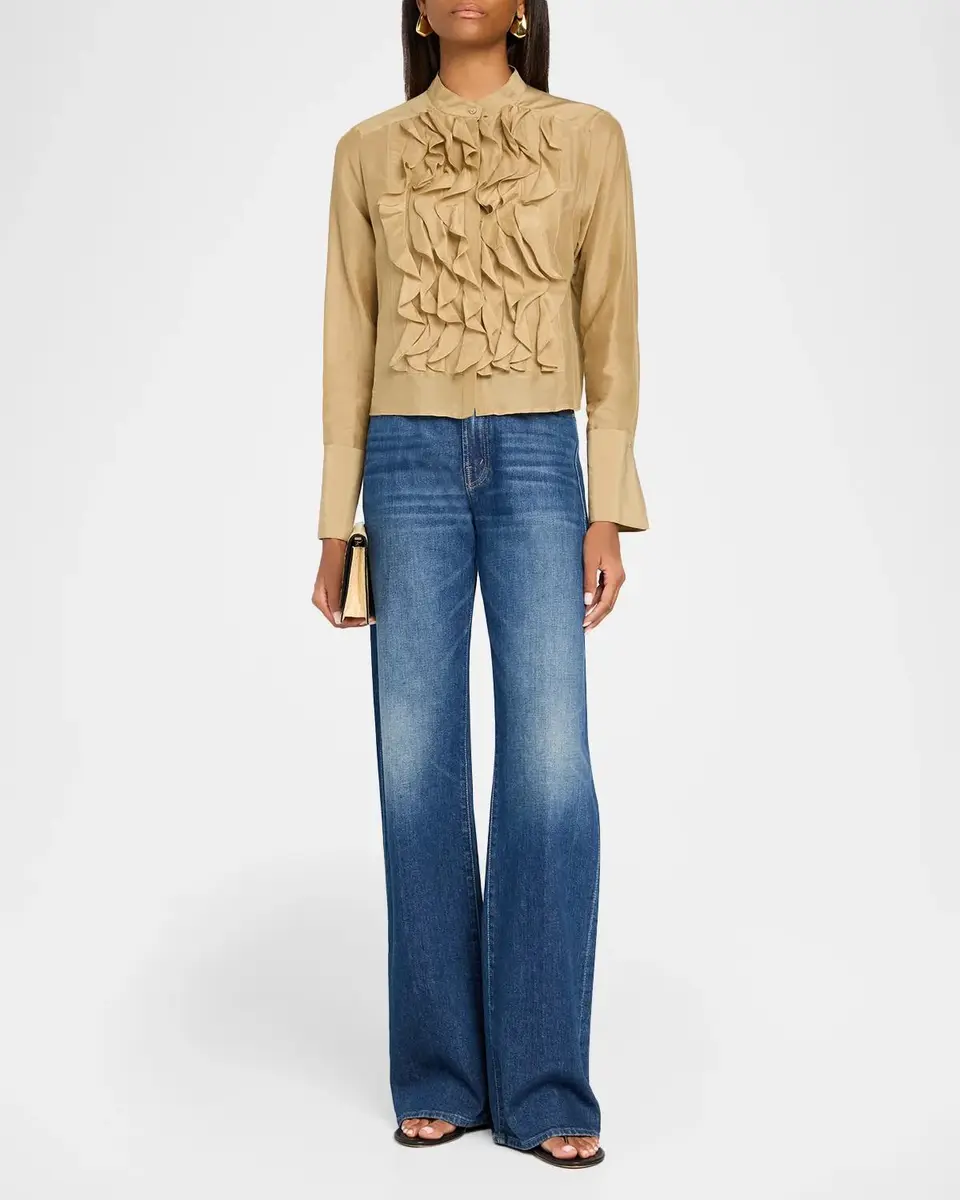 TWP Patti Ruffle Cotton-Silk Blouse | Thumbnail 2