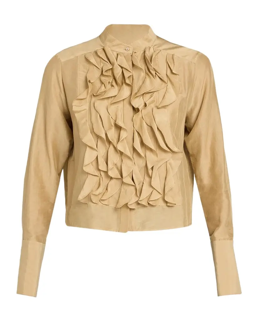 TWP Patti Ruffle Cotton-Silk Blouse